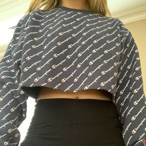 Champion Cropped Crew Neck Hoodie